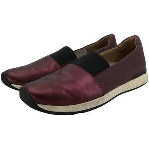 Vionic Cameo Camo Wine Metallic Comfort Slip on Shoes Size 9.5W Wide Loafers